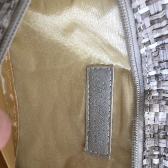 Mellow World gray and taupe straw crossbody/ wrist - Picture 5 of 6